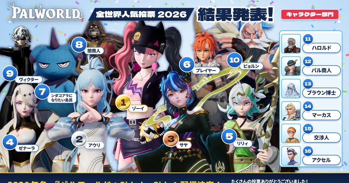 パルワールド』新アップデート「Side by Side」が2026年冬配信へ、人気